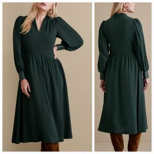 SOFT SURROUNDING Katrina Midi Tea Length Dress Jewel Green Size 6 8 12 16 18 18W